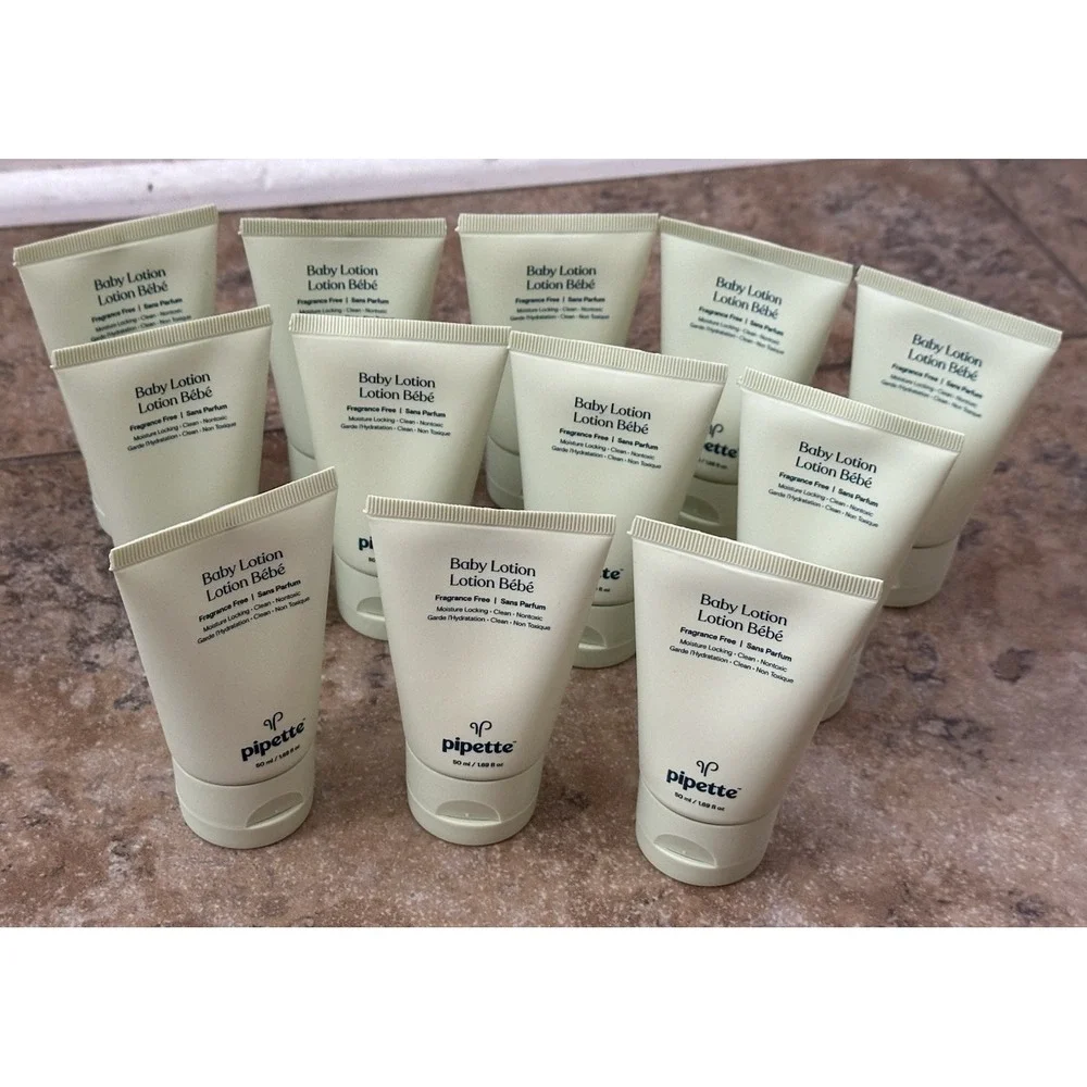 12Pc - Pipette BABY FULL BODY LOTION Fragrance Free Clean Non Toxic 1.69 fl.oz E